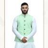 Sheetal Hathkargha Men Handwoven Mint Green Color Pure Cotton Modi Jacket