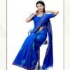 Sheetal Hathkargha Handwoven Royal Blue & Green Cotton Block Printing Saree