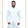 Sheetal Hathkargha Men Handwoven White Color Pure Cotton Modi Jacket