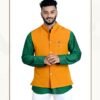 Sheetal Hathkargha Men Handwoven Orange Color Pure Cotton Modi Jacket